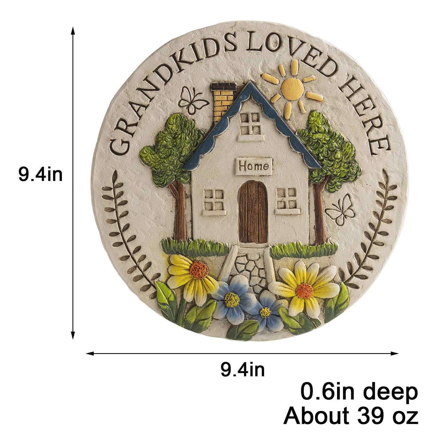 Bechivie Grandma Garden Stepping Stone Yard Walkway Step Stone Grandma Gifts from Grandchildren Home Outdoor Decor Lawn Concrete Stepping Stones Outside Decorations, regular, White