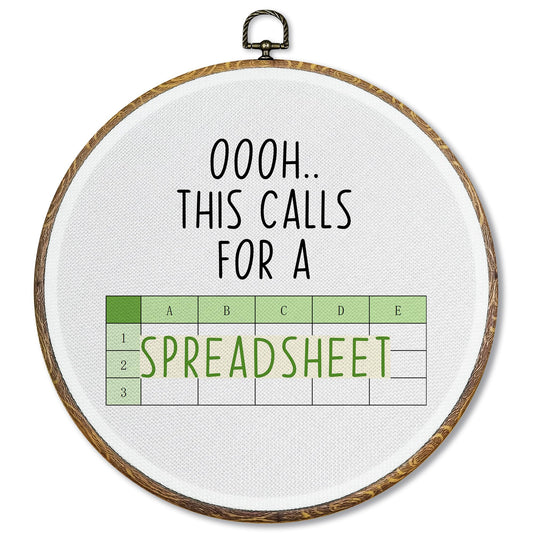 Pugwak Funny Office Round Wall Art Decor, This Calls for a Spreadsheet Canvas Art Framed, Funny Coworker Gifts Artwork Wall Hanging Decor for Office Workplace, 10x10in