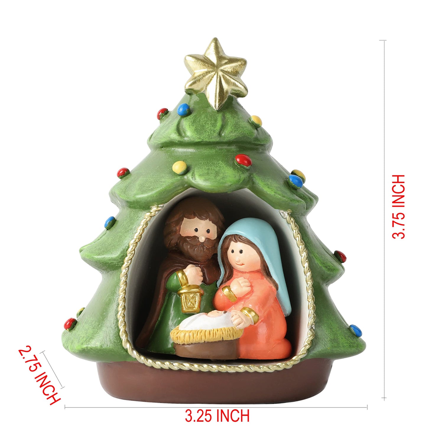 Hodao Nativity Sets for Christmas Indoor Decorations Holy Family Nativity Scene for Xmas Decor Gifts - Christmas Party Home Decorations(Green)
