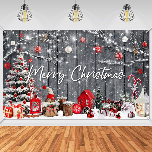 Avezano Christmas Wood Wall Photography Backdrop 6 x 3.6 ft Rustic Merry Chirstmas Gifts Barn Background Xmas Winter Holiday Photo Banner Props Indoor Outdoor