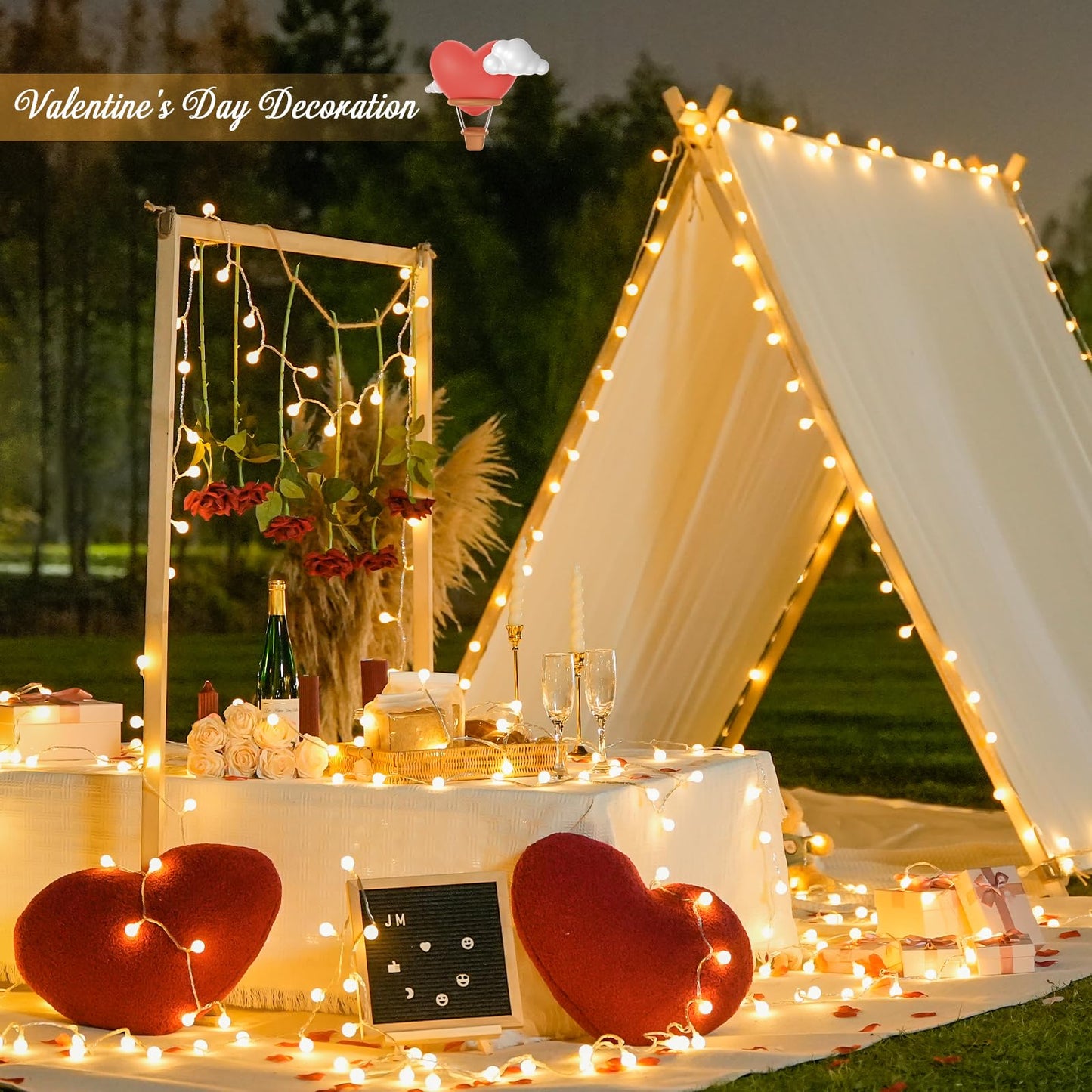 JMEXSUSS 100 LED Connectable Globe String Lights Indoor Bedroom, 33ft Warm White Christmas Lights Plug in with Remote, 8 Modes Hanging Fairy Light Outdoor for Room Classroom Party Spring Home Decor