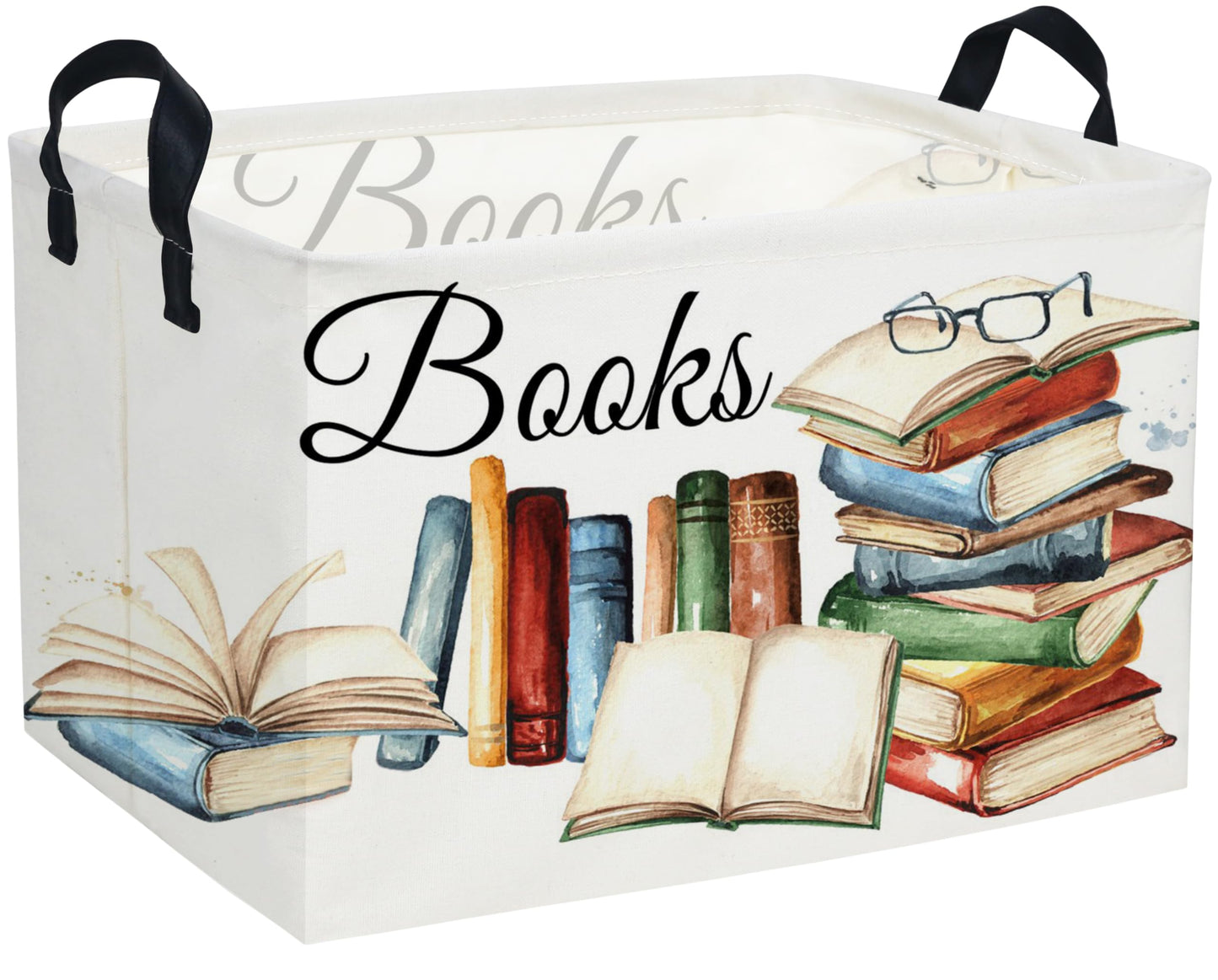 Sanjiaofeng Rectangular Kids Basket Book Storage Bins,Boys and Girls Storage Basket with Handles.Clothers,Toys,Books,Kid's Gifts Bins. (Book)