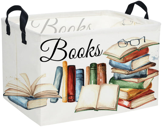 Sanjiaofeng Rectangular Kids Basket Book Storage Bins,Boys and Girls Storage Basket with Handles.Clothers,Toys,Books,Kid's Gifts Bins. (Book)