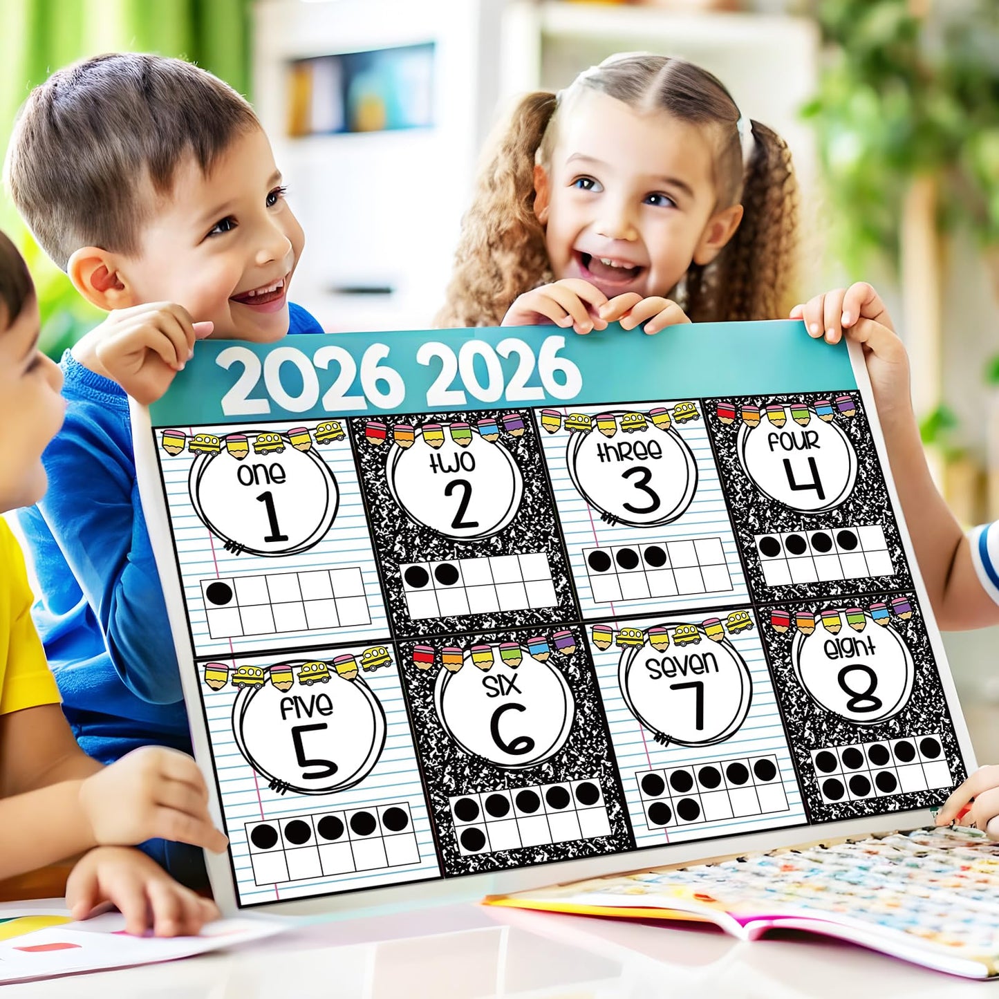 JarThenaAMCS 21Pcs Number Charts 0-20 Math Posters Black White Composition Educational Posters for Back to School Math Leaning Home Classroom Wall Decor