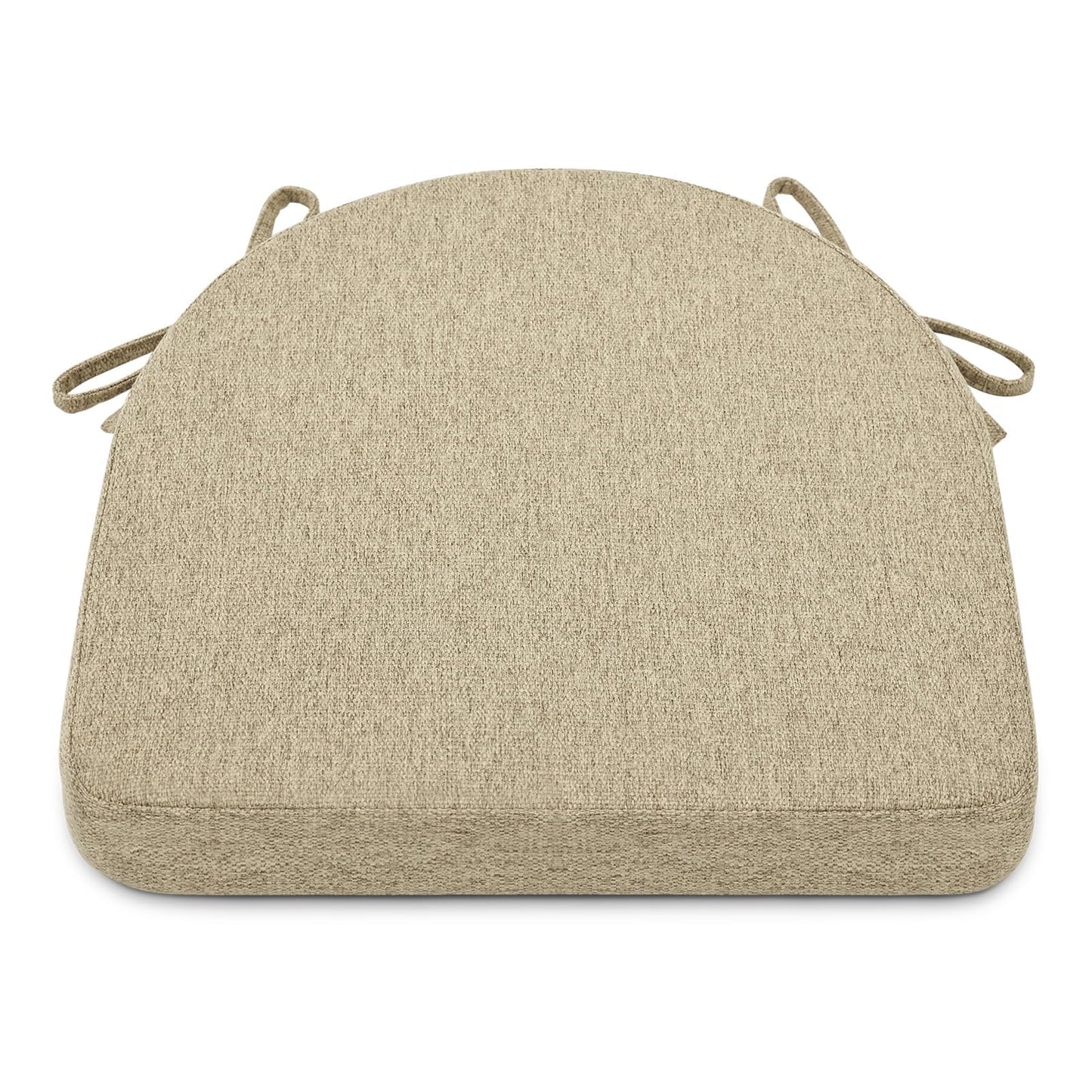 Shinnwa Dining Chair Cushions, Non-Slip Kitchen Chair Cushions with Ties and Machine Washable Cover, 17 x 16.5 x 2in, Natural Linen