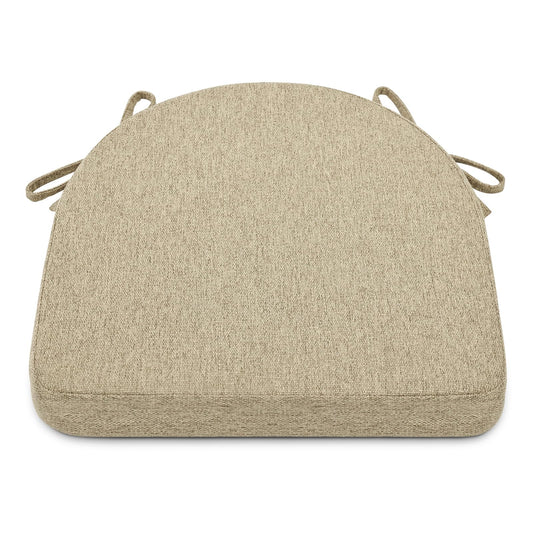 Shinnwa Dining Chair Cushions, Non-Slip Kitchen Chair Cushions with Ties and Machine Washable Cover, 17 x 16.5 x 2in, Natural Linen