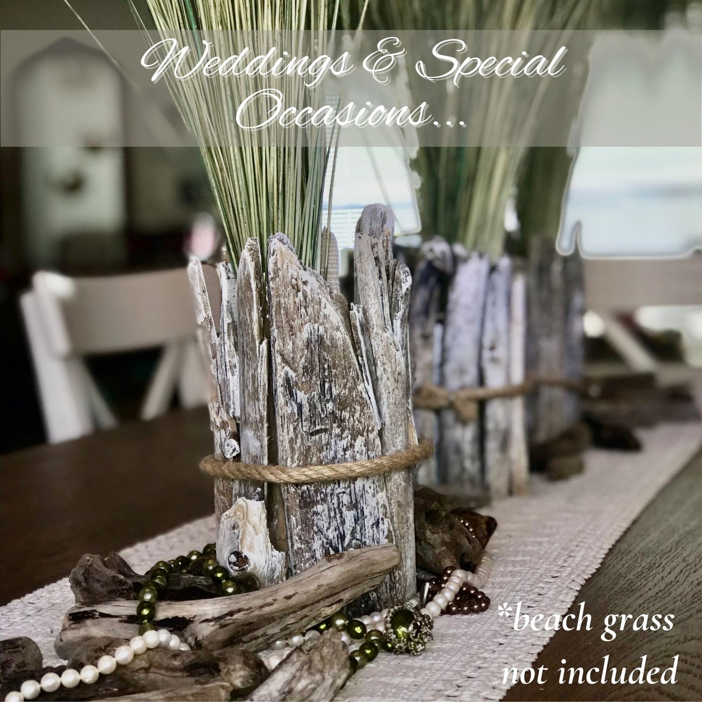 Ponderosa Farm & Outdoor Handcrafted Driftwood Vase, Flower Vase, Beach Coastal Decor, Wedding Centerpiece, Nautical Theme, Rustic Style, Bohemian Chic, Farmhouse