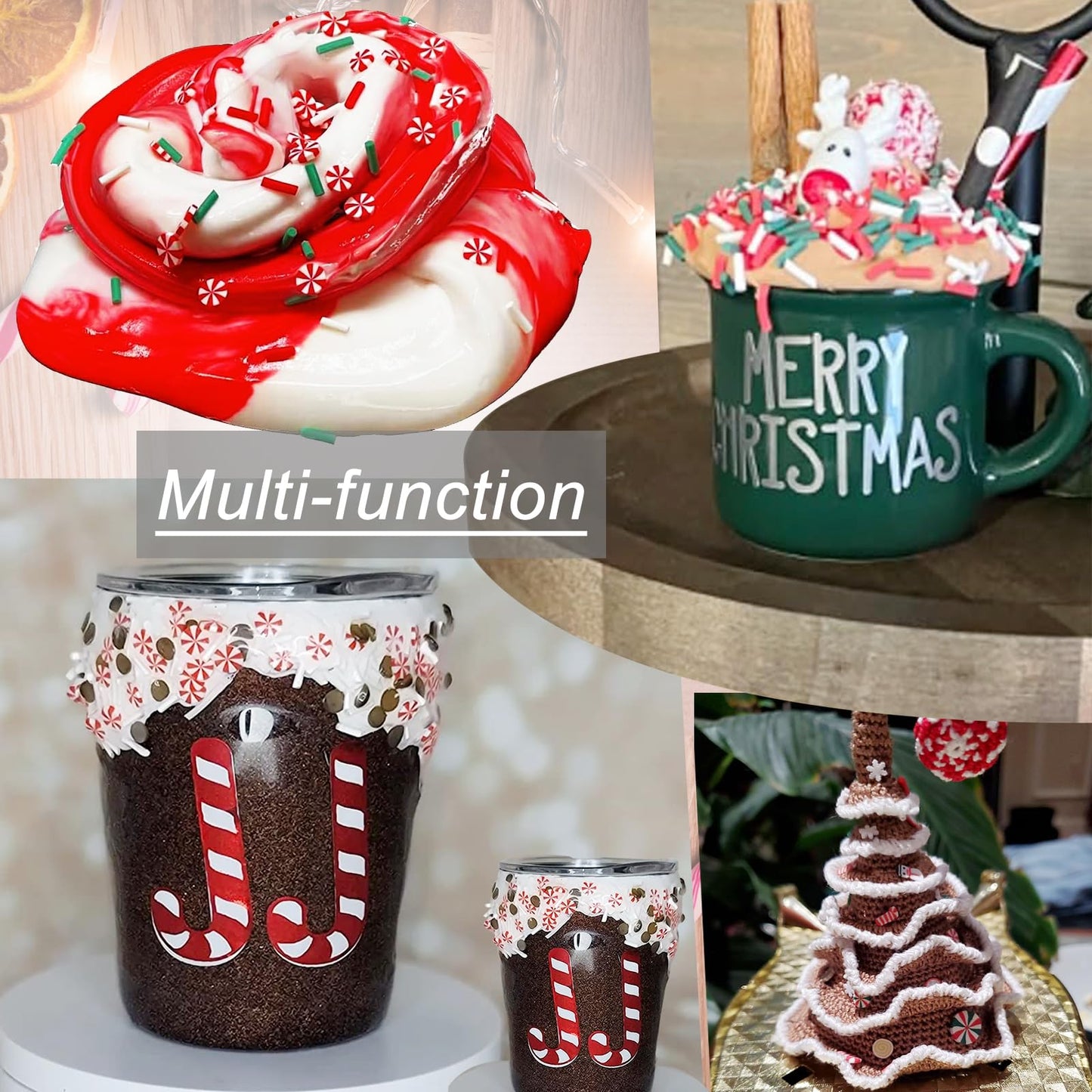 LIKETURE Fake Sprinkles 180g Fake Christmas Sprinkles Non-edible Craft Sprinkles Faux Sprinkles for Crafts Plastic Sprinkle Decoration Slime Sprinkles Slime Add Ins Shaker Card Filler (12 Bottles)