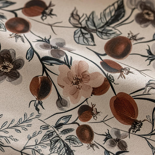 SUOUO Vintage Floral Blackout Curtains for Bedroom 96 inches Long Print Thermal Insulated Window Drapes for Living Room 2 Panels