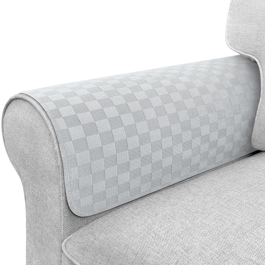 Madelegano Couch Arm Covers, Sofa Arm Covers, Waterproof Armrest Cover for Sofa, Loveseat, Armchair, Anti-Slip Recliner Arm Cover, Headrest Cover, Arm Chair Covers Set of 2 (Light Gray, 22"×18")