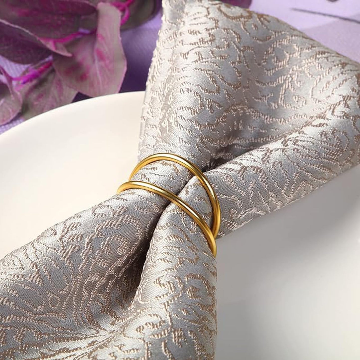 Gold Napkin Rings-12 PCS Metal Spiral Napkin Rings(Spiral) Napkin Holders Buckles for Family Dinner, Wedding, Party,Table Decorations
