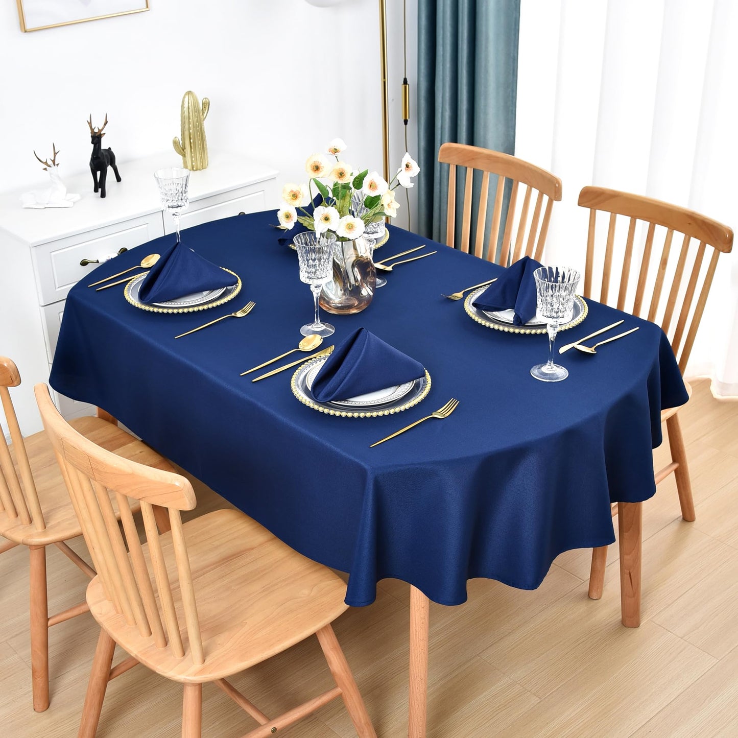 Cloth Napkins Set of 6 Washable Dinner Napkins Square 18X18 Inch Navy Blue Reusable Table Napkin with Hemmed Edges for Hotel Restaurant Wedding Party Banquet Event