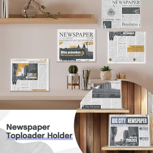 Faccito 6 Pack Hard Newspaper Holder 13" x 11" Rigid PVC Protection Plastic Newspaper Protector 4.5mm Thick Clear File Holders Archival Documents Storage for Magazines, Comics, Photos