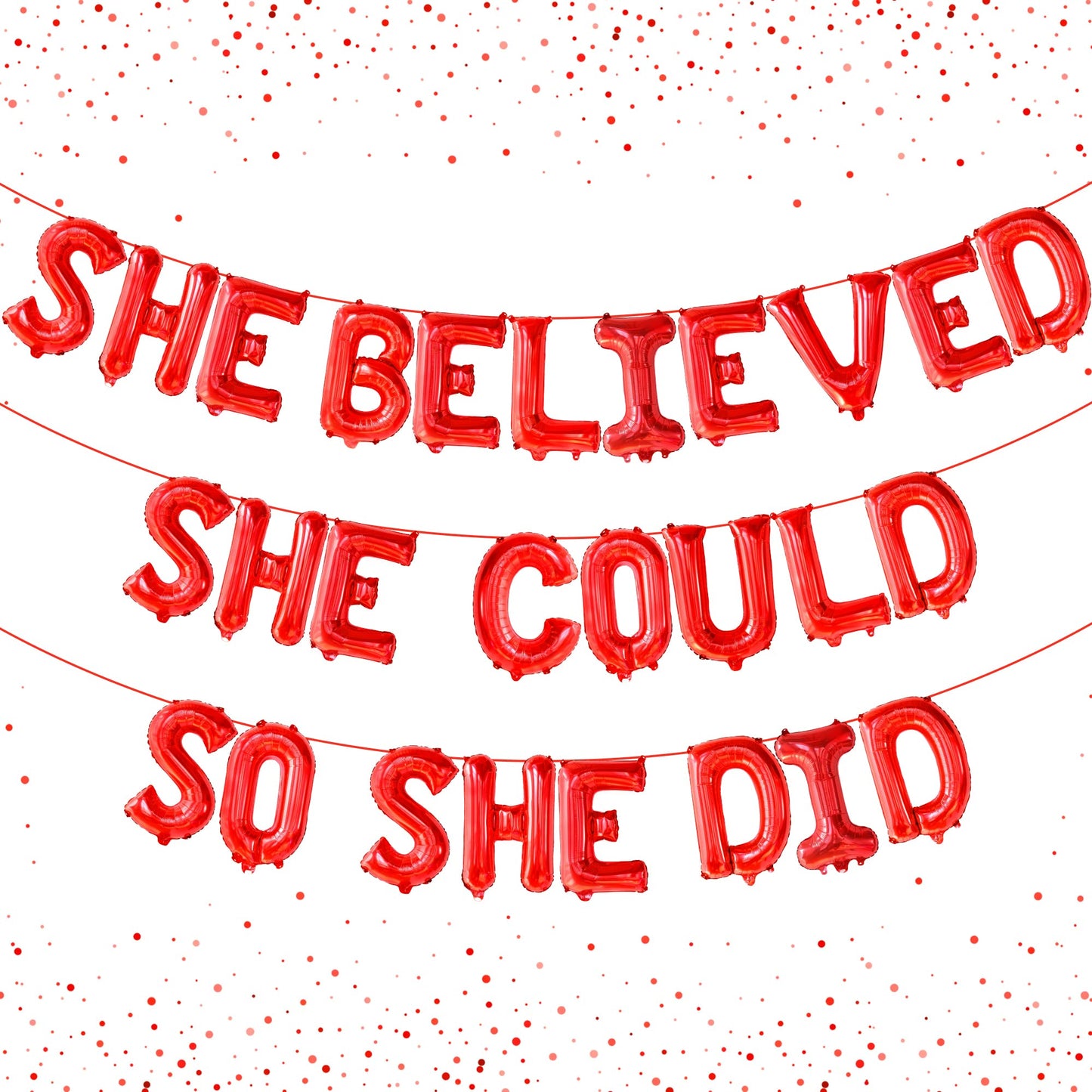 Red She Believed She Could So She Did Balloons - 16 Inch | Congrats Balloon for Congratulations Decorations | Graduation Balloon for Graduation Decorations 2026, Congrats Grad Decorations, KatchOn