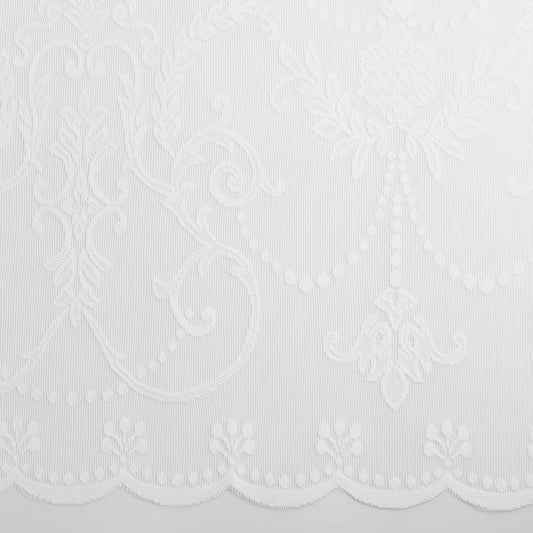 No. 918 Ariella Floral Lace Rod Pocket Curtain Panel, 58" x 84", White