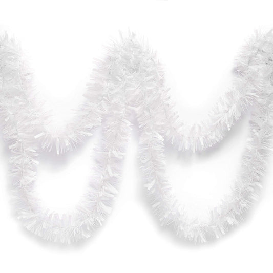 Anderson's Metallic White Tinsel Twist Garland, 25ft Holiday Decoration, Christmas Tree Trim, Parade Float Decor, Party Supplies, Halloween, Graduation, Indoor Outdoor Event Garland