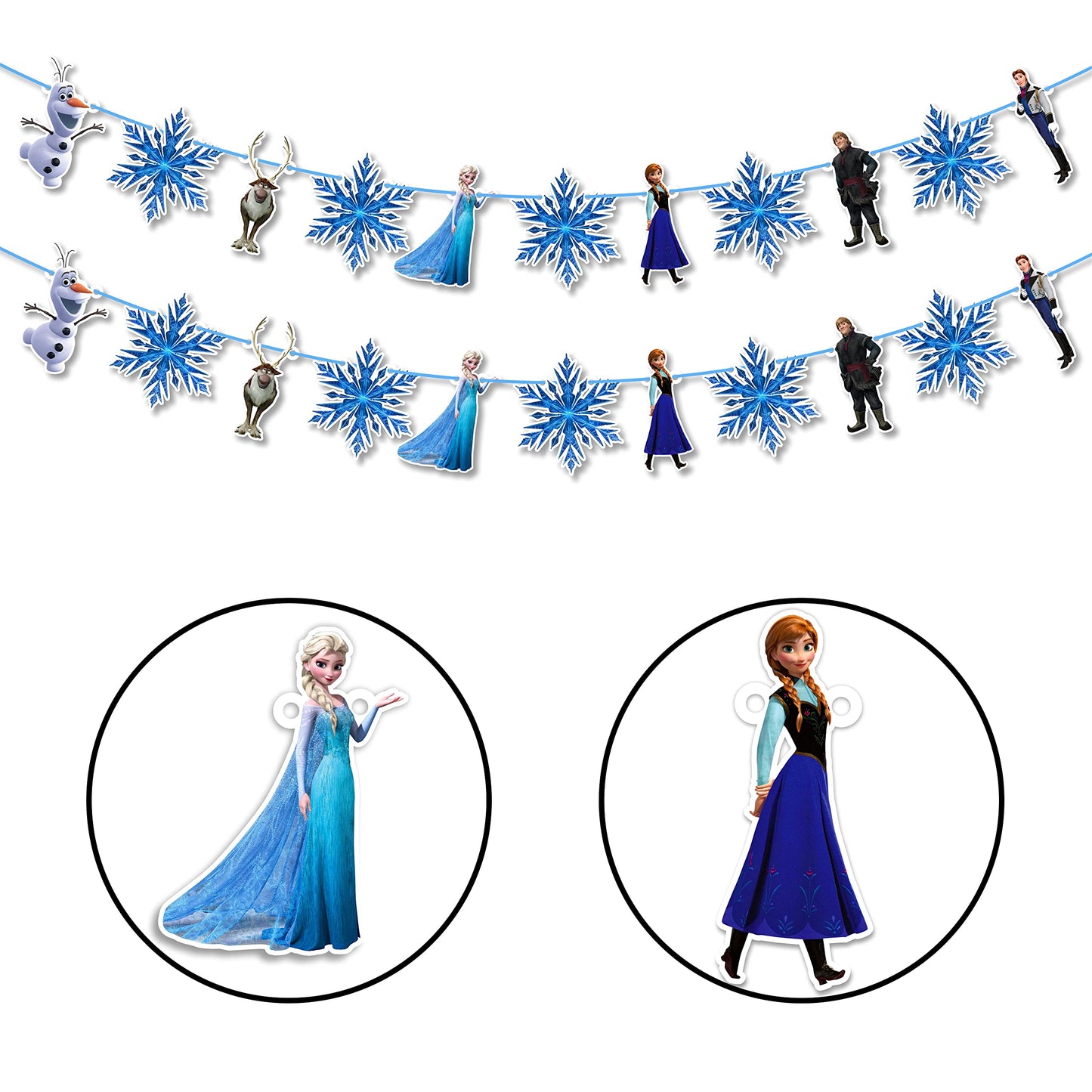 Frozn Garland Decoration – ICY Winter Theme Hanging Garland for Birthday Celebration Setup, Wall and Backdrop Display, Party Room Styling, Photo Area Decoration, and Cool Blue Themed Event Décor