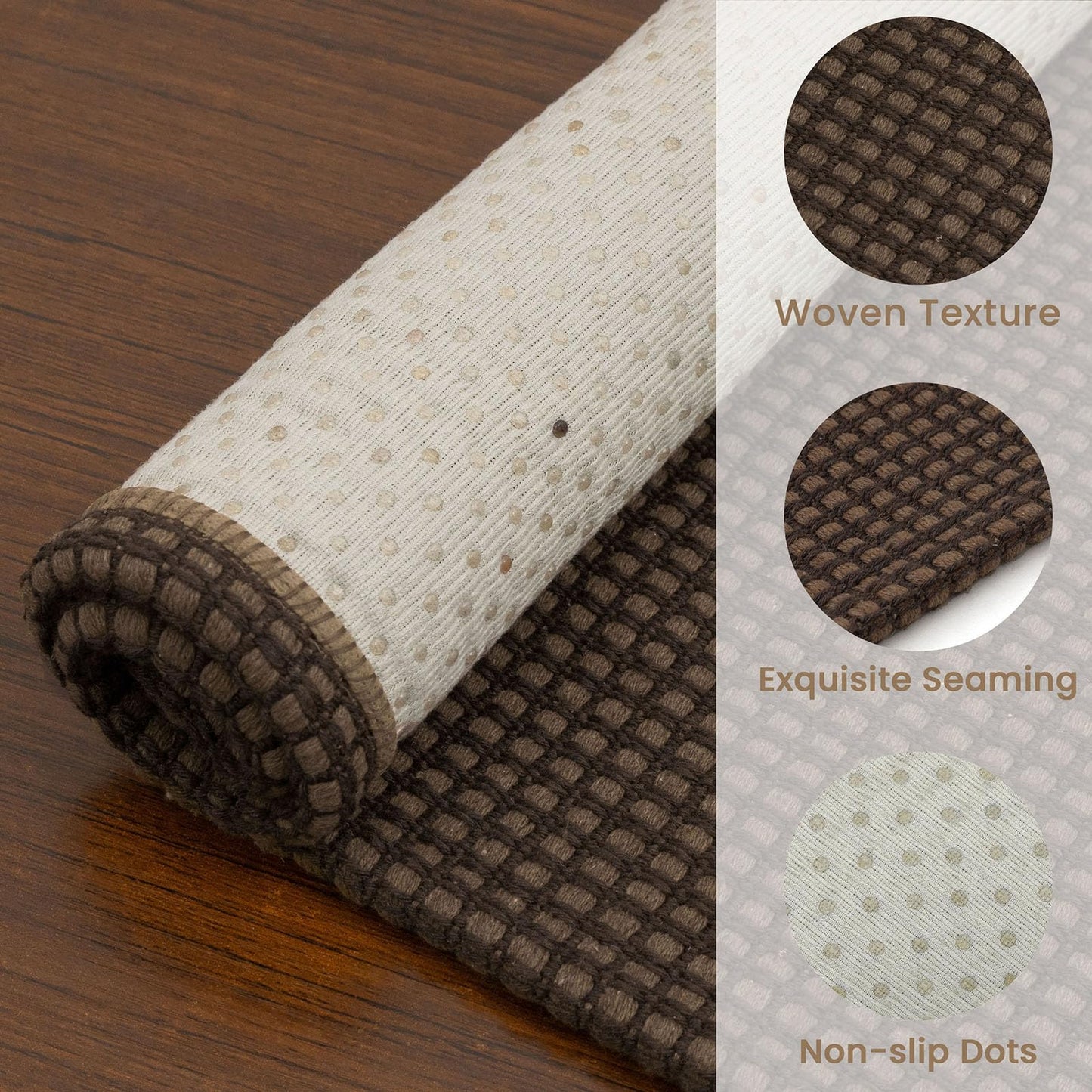 EARTHALL Woven Area Rug 2x3 Ft Washable Rugs for Entryway Braided Non Slip Throw Rugs Door Mat Indoor Outdoor Entrance Small Cotton Woven Carpet for Kitchen Foyer Front Door, Brown