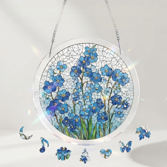 Acrylic Puzzle Suncatcher, Stained Glass Window Hangings, Stained Glass Puzzle, Suncatcher Puzzles, Unique Irregular Pieces, DIY Art Puzzle & Hanging Ornament,For Windows and Home Decor (#D, L(8.6in))
