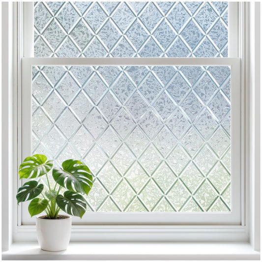 rabbitgoo Window Privacy Film, Decorative Privacy Window Film Sun Blocking, Frosted Glass Cling for Home Door, Non-Adhesive Static Cling Sticker Covering Heat Blocker, Clear, 17.5" x 78.7"
