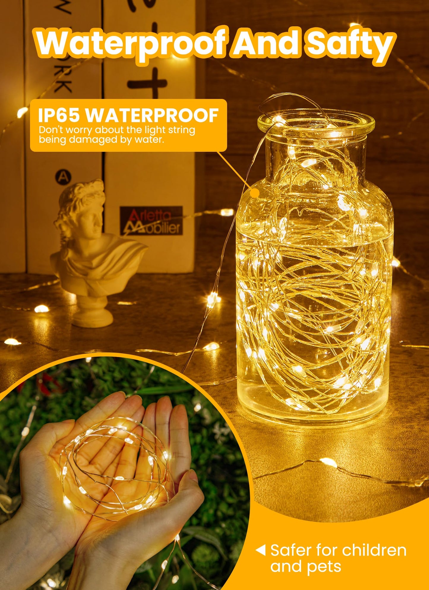 Fairy Lights with Remote, 8 Modes & Timer, 66 Feet 200 Led Christmas Light Twinkle Lights Plug in, Waterproof String Lights for Bedroom Decor Home Girl's Room Garden Party Christmas Decorations