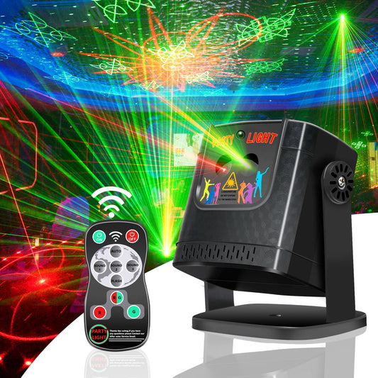 Sound Activated Party Lights - 60 Patterns Mini DJ Disco Ball Strobe Stage Light, USB Powered RGB LED Projector for Home Party, Gaming Room Decor, Holiday Birthday Gift for Kids Adults (DF-R10)