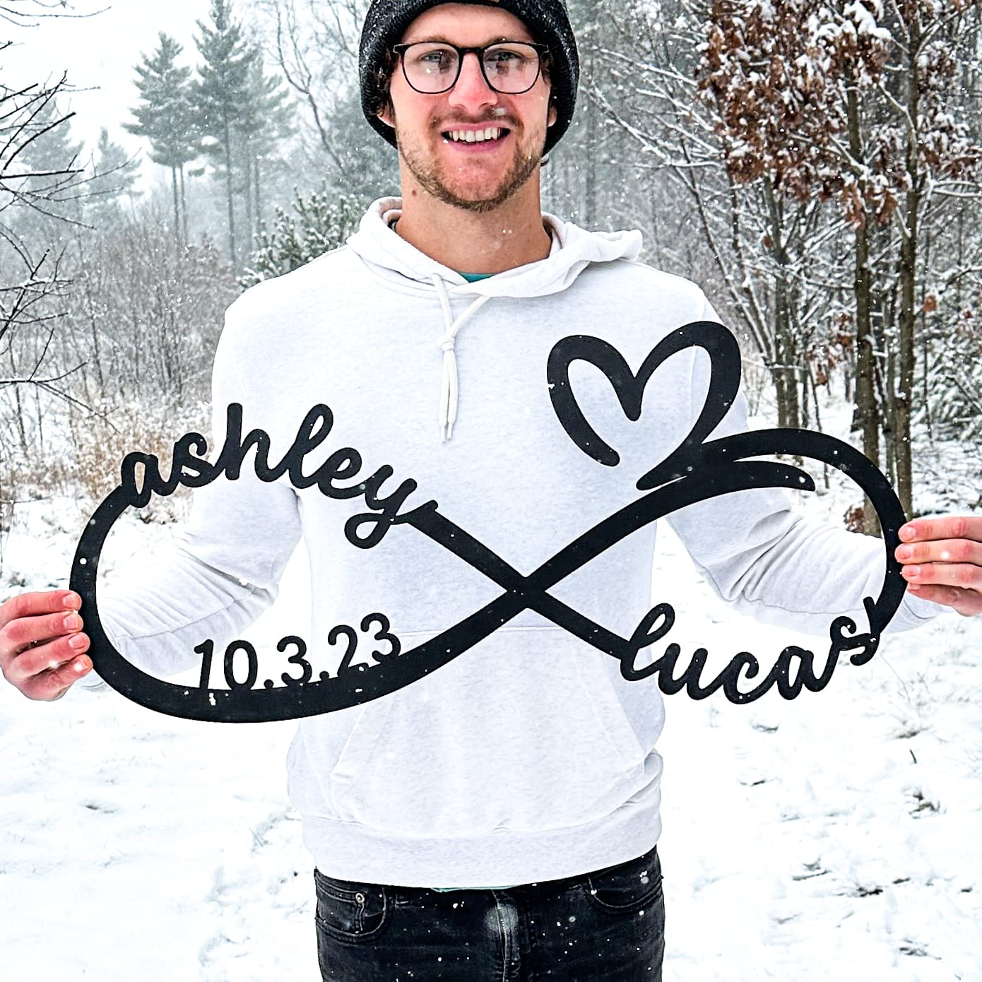 Metal Infinite Love Decor | Personalized Infinity Sign | Gifts for Her | Personalized Wedding Gift for Couple | Engagement Gift | Anniversary | Bridal Shower Gift | Couples Gift