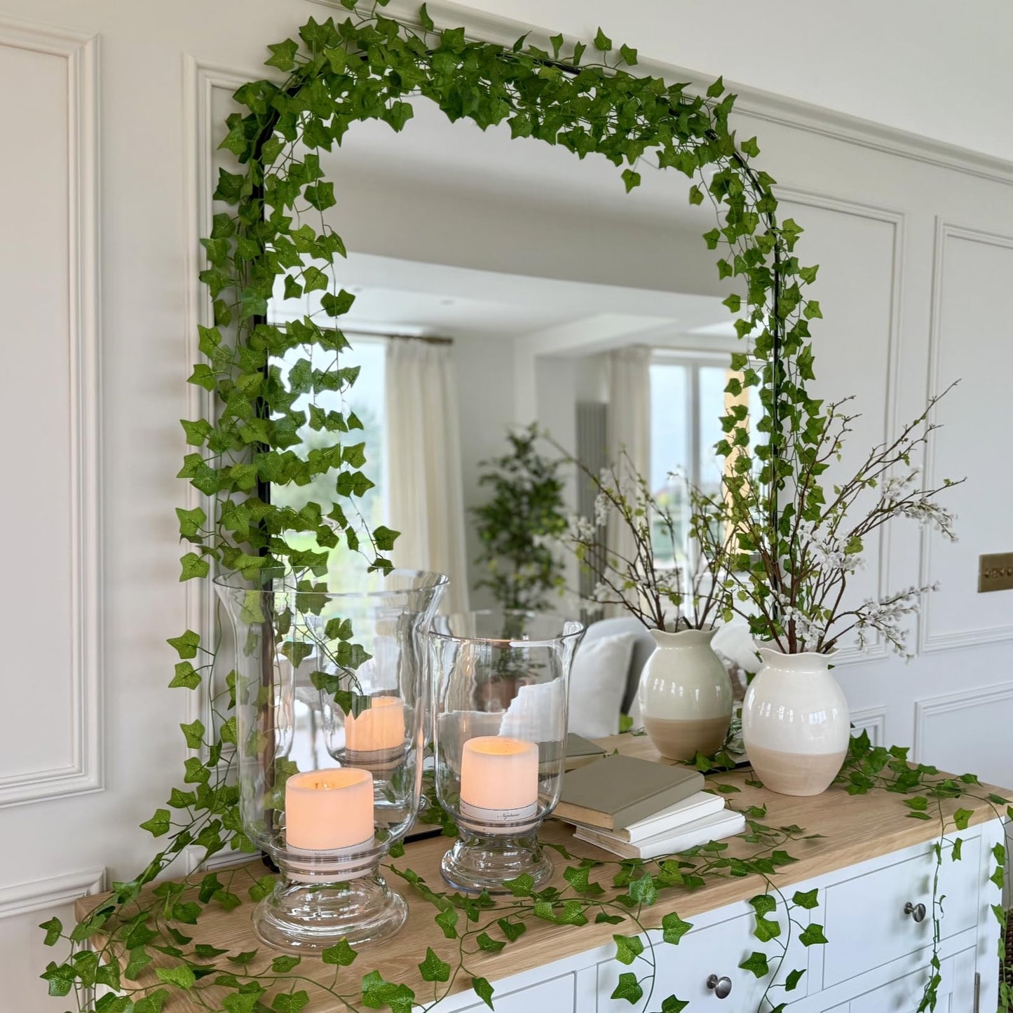 CQURE 12 Pack 84Ft Artificial Ivy Garland, Fake Vines UV Resistant Greenery Leaves Fake Plants Hanging Aesthetic Vines for Home Bedroom Party Garden Wall Room Decor