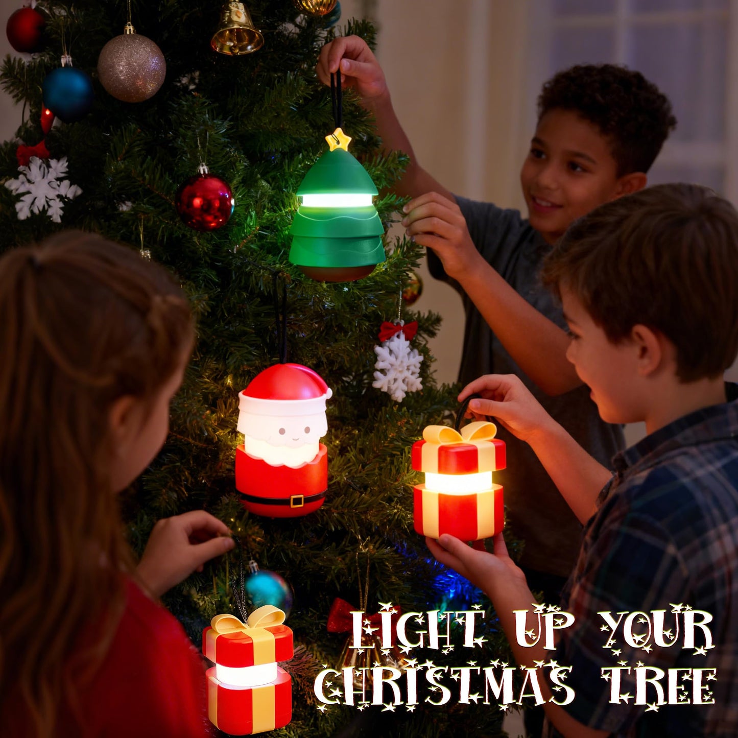 EverBrite Gift Box Lantern 3 Pack, 5 Light Modes Holiday Decoration Presents for Women and Men, AAA Batteries Contained Easter Gift, Fun Night Light Gifts for Kids Indoor & Outdoor