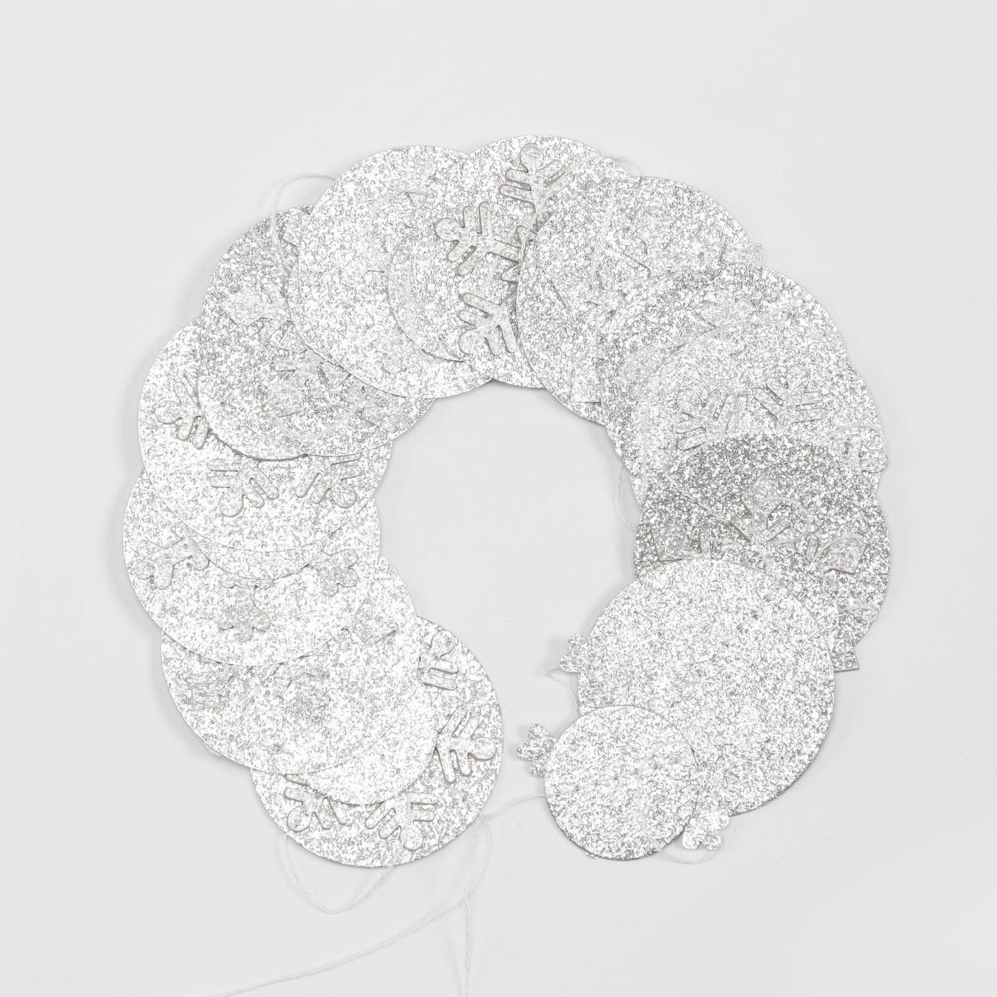 Silver Snowflake-Snow White-Christmas Party-Decorations Garland - 4pcs Winter Wonderland Hanging Streamers,Frozen Baby Shower Birthday New Year Bridal Ceiling Banner Backdrop Decor Burgleda