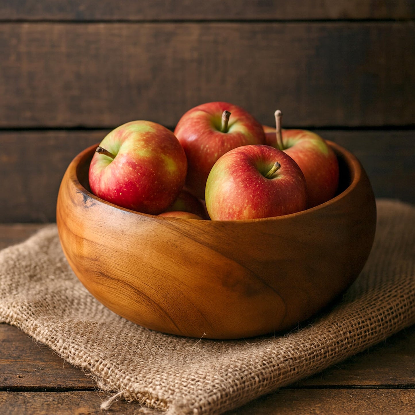 GoCraft Wooden Bowl with Matte Finish – Handcrafted Mango Wood Serving Bowl for Salads, Snacks & Décor – Rustic & Minimalist Kitchenware