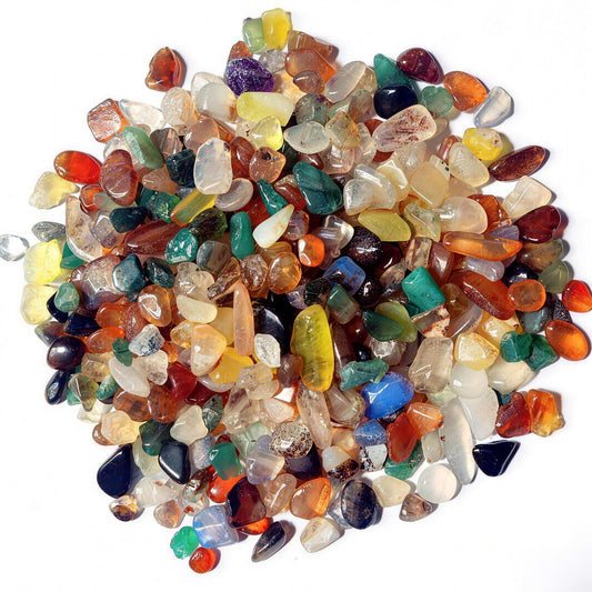 DEEDOCHY Rocks for Plants Indoor,Aquarium Gravel,0.44lb Agate Aquarium Gravel Rocks,Crystal Chips Stone Crushed Quartz for Crafts, Vases Filler, Succulent Plants, (Agate)
