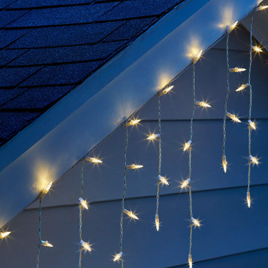 Philips 150 LED Warm White Faceted Mini Icicle Lights