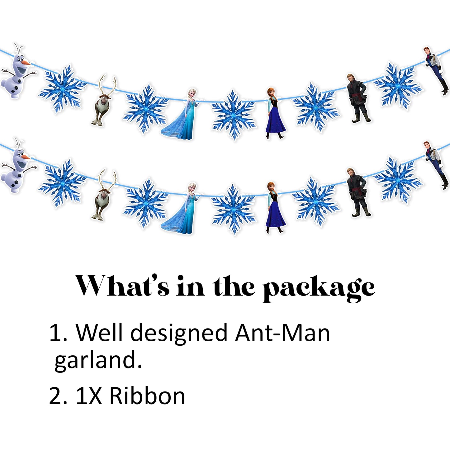 Frozn Garland Decoration – ICY Winter Theme Hanging Garland for Birthday Celebration Setup, Wall and Backdrop Display, Party Room Styling, Photo Area Decoration, and Cool Blue Themed Event Décor