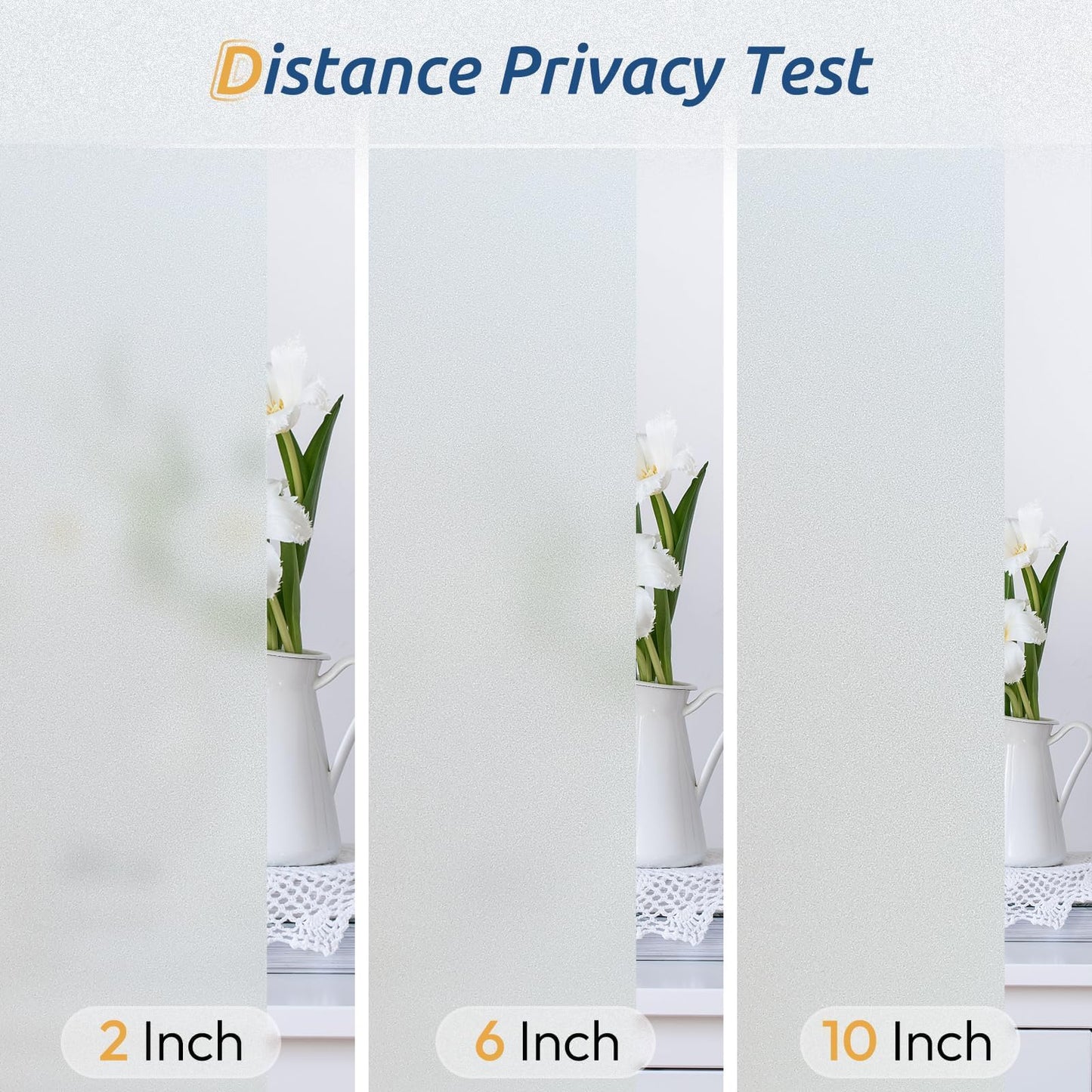 rabbitgoo Window Privacy Film, Frosted Glass Window Clings, Static Cling UV Heat Blocking Door Stickers for Home Bathroom, Removable Indoor Decal Coverings Day and Night, Pure, 17.5 x 78.7 Inches