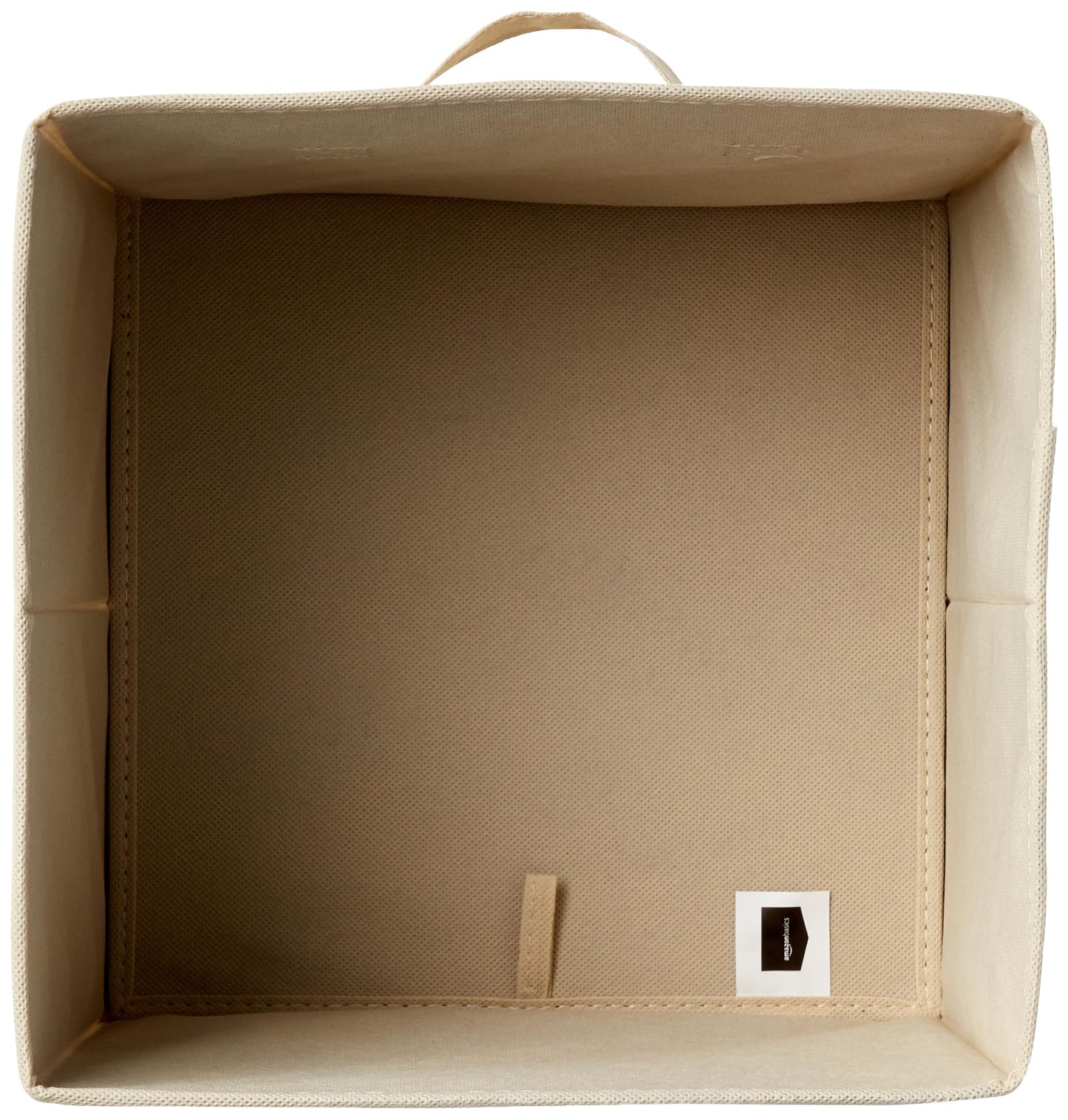 Amazon Basics Collapsible Fabric Storage Cubes Organizer with Handles, Sturdy Storage Bins for Organization, 10.5" x 10.5" x 11", Beige, 6-Pack