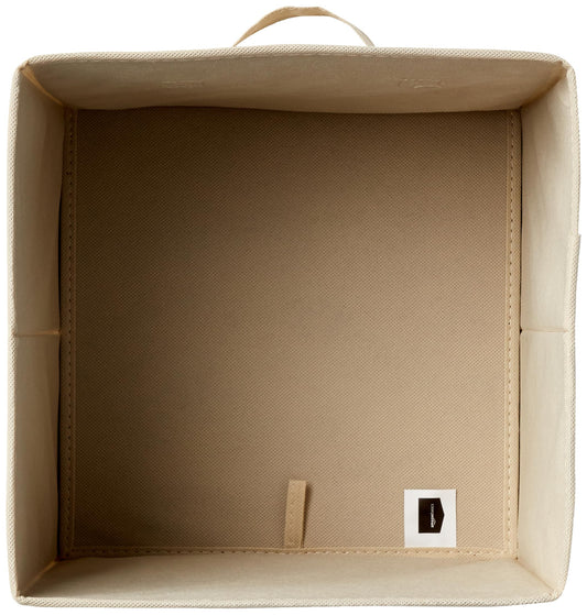Amazon Basics Collapsible Fabric Storage Cubes Organizer with Handles, Sturdy Storage Bins for Organization, 10.5" x 10.5" x 11", Beige, 6-Pack