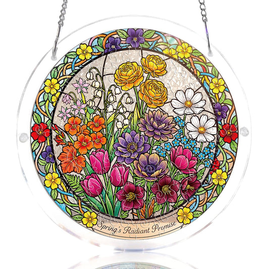 Acrylic Jigsaw Puzzle Suncatcher, 83 Pcs Suncatchers for Windows Hanging, Acrylic Suncatcher Puzzle Kit for Adults, Unique Mothers Day Birthday Gift for Mom Grandma(Blossom Sea-S)