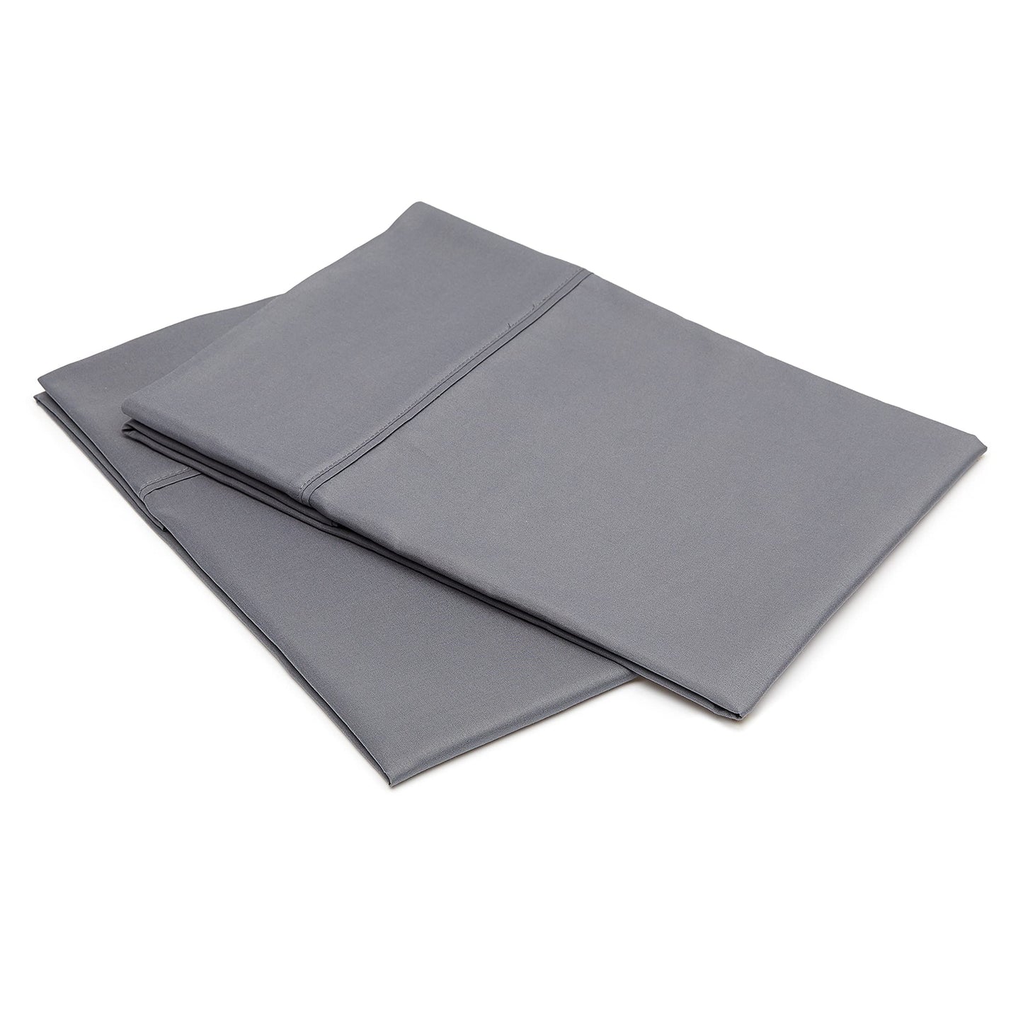 Amazon Basics Standard Pillowcases Set of 2 - Lightweight, Super Soft Easy Care Microfiber, Dark Gray, 30" L x 20" W, Pillows Not Included