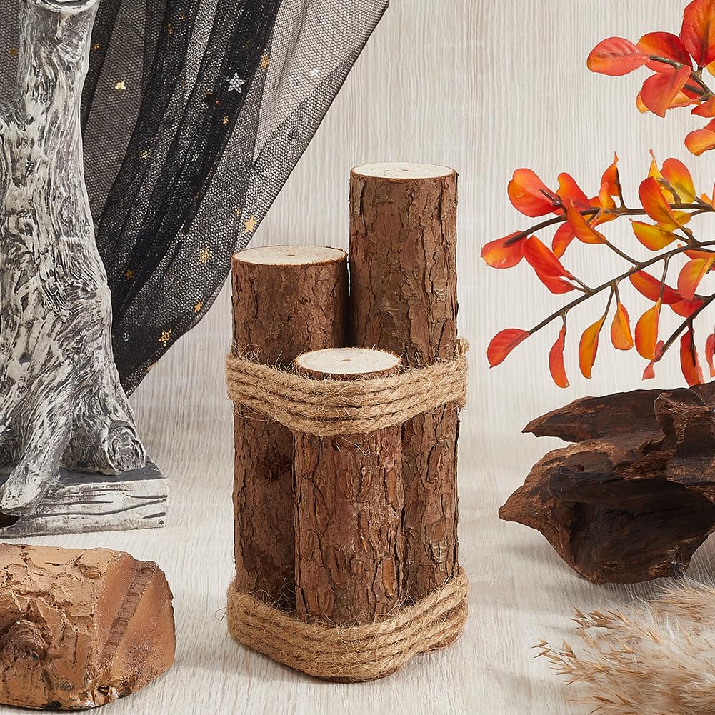CREATCABIN Wood Piling Decor Nautical Driftwood Decor Wooden Summer Beach Rustic Farmhouse Fisherman Rope Coastal Table Sign Centerpieces for Home Kitchen Office Garden Decoration 5.6 x 2.9 x 2.7