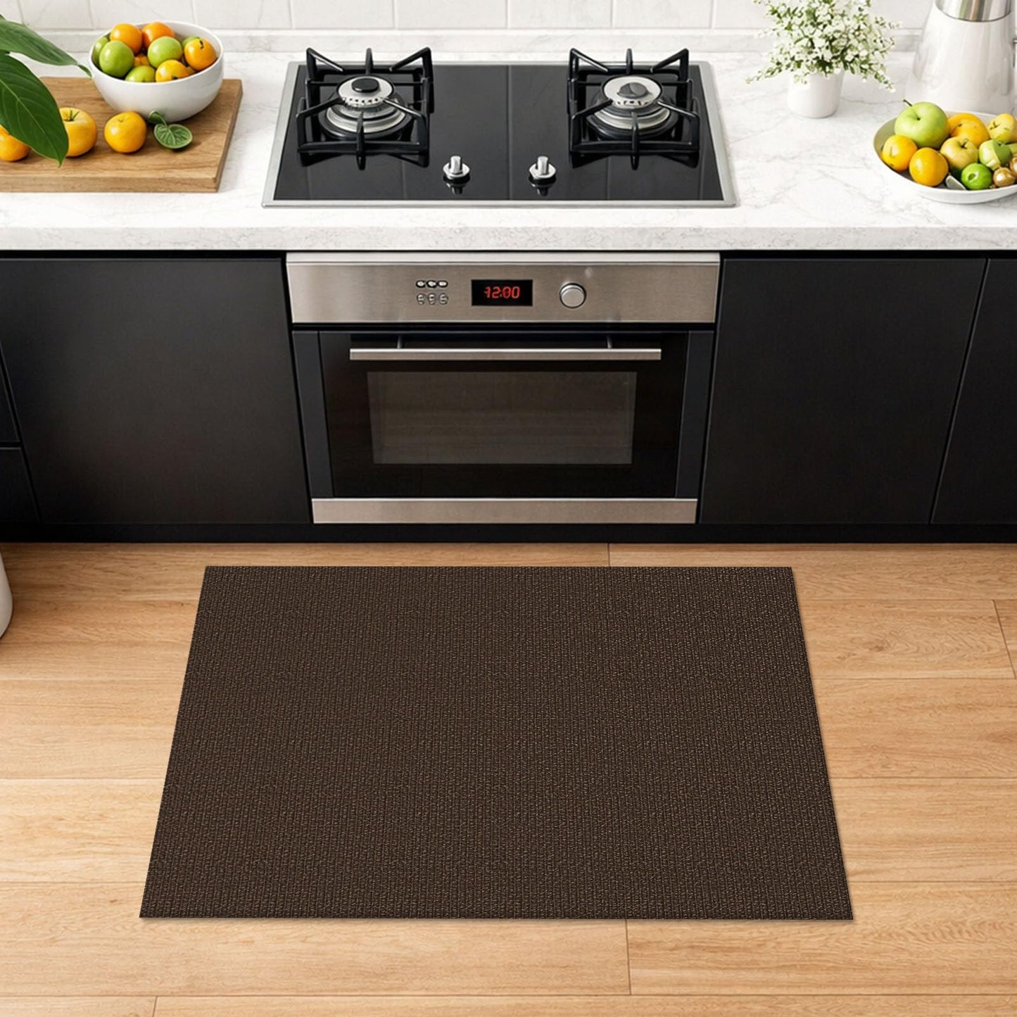 Lansny 2x3 Washable Area Rug Small Braided Cotton Entryway Rug with Non Slip Backing Kitchen Rugs Indoor Door Mat for Entrance Bathroom Foyer, Dark Coffee/Brown