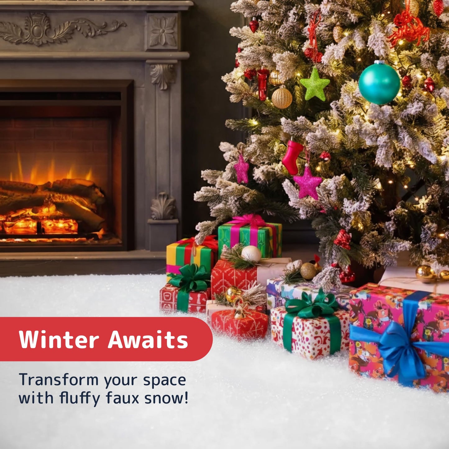 PREXTEX Artificial Snow Roll - Large Fluff for Christmas Village Displays, 94"x31" Tabletop Décor, and Winter Wonderland Party Scenes - Thick White Blanket for Holiday Backdrops and Festive Decoration