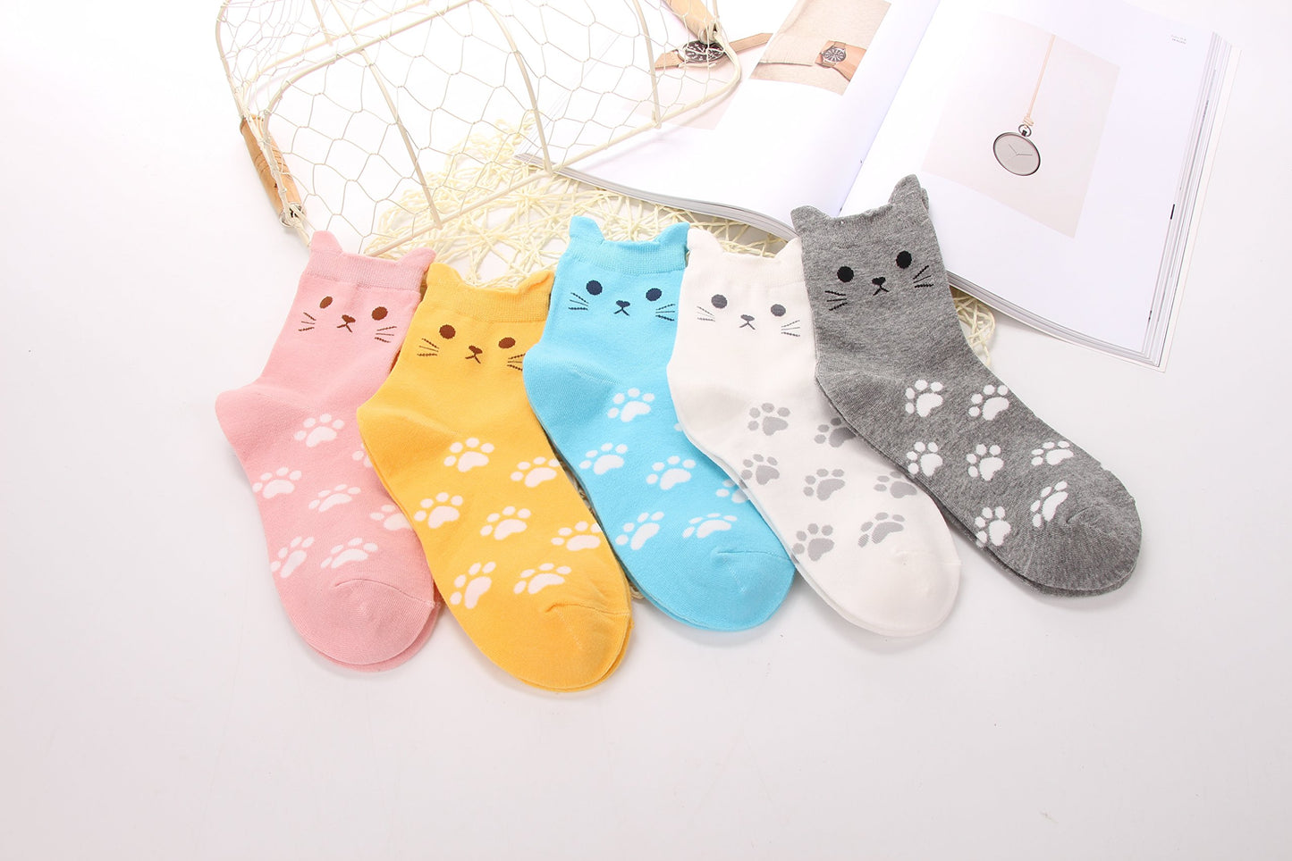 Jeasona Women's Cute Socks Cat Gifts for Women Wife Girlfriend Mom Daughter