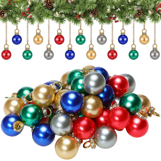 Kathfly Mini Multicolor Christmas Ball Ornaments Small Vintage Ball Ornaments for Christmas Tree Plastic Decoration for Seasonal Decor Party Holiday Indoor Wedding Decor, 0.6 Inch(80 Pcs)