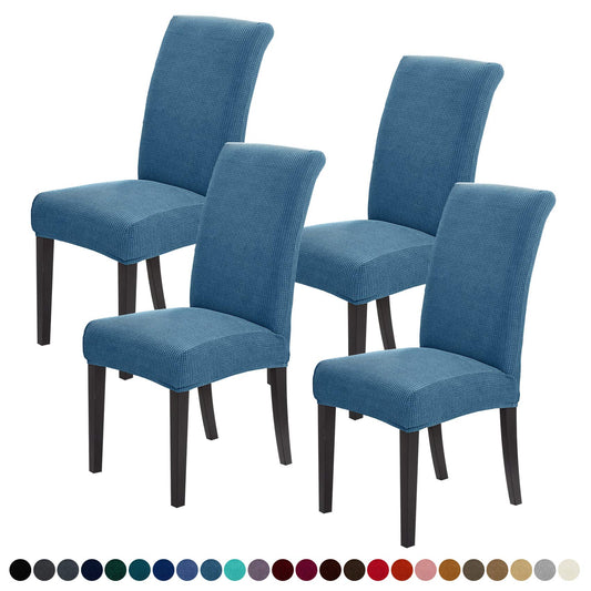 Joccun Chair Covers for Dining Room Set of 4,Chair Slipcovers Stretch Dining Room Chair Covers Seat Protector,Washable Parsons Chair Cover for Home,Hotel,Banquet(Dark Blue,4 Pack)