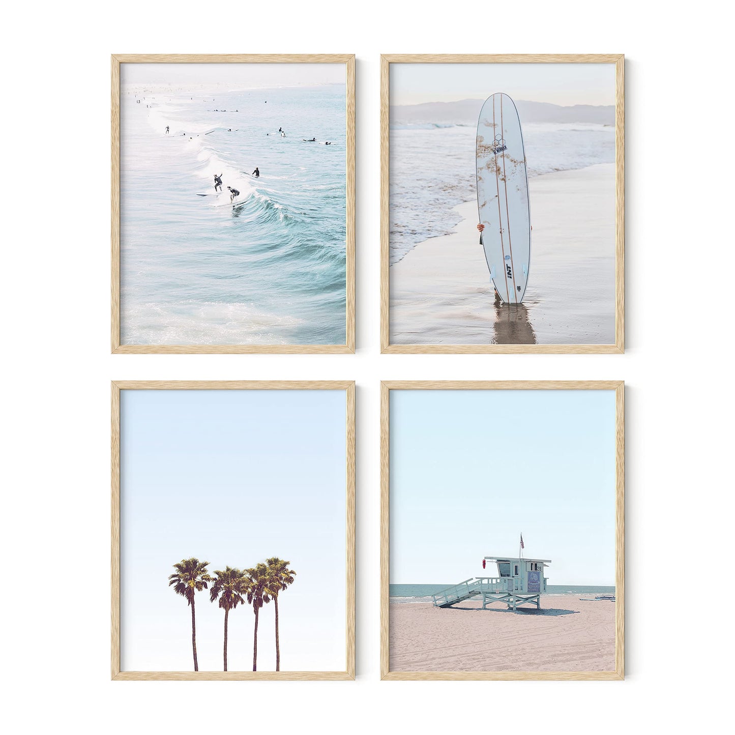 HAUS AND HUES Beach Wall Art Prints - Set of 4 Ocean Decor, Nautical Themed Wall Art and Decorations for Home, Coastal Grandmother Decor, UNFRAMED (Blue, 8 x 10)