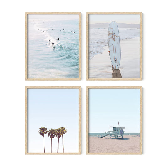 HAUS AND HUES Beach Wall Art Prints - Set of 4 Ocean Decor, Nautical Themed Wall Art and Decorations for Home, Coastal Grandmother Decor, UNFRAMED (Blue, 8 x 10)