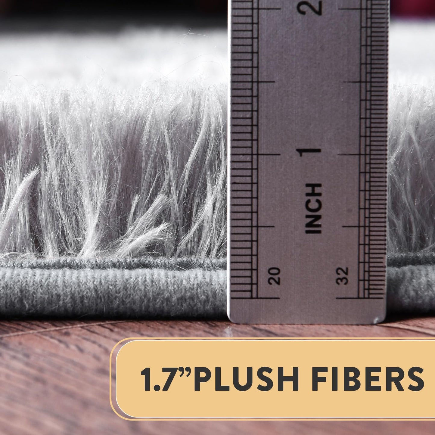 Shaggy Soft Fluffy Rug Non-Slip Indoor Floor Carpet for Living Room Anti-Skid Indoor Plush Carpet for Living Room, Height Pile 1.4" Plush Rug Tie-Dyed Light Grey 2x3 Feet