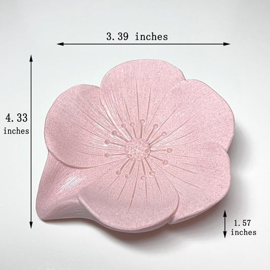 HINUGO Soap Dish Soap Holder Self-Draining Soap Dish, Resin Bar Soap Holder, Plum Blossom Shape Soap Tray Soap Saver for Bathroom,Kitchen,Sink,Bathtub,Easy Cleaning and Keep Dry