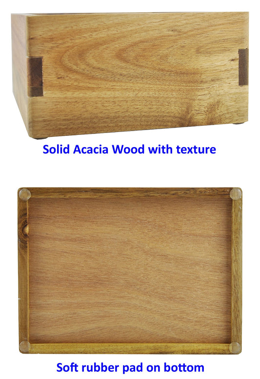 Spiretro Wooden Storage Box with Lid, Stash Box, Keepsake Chest to Organize Jewelry, Coins, Cards, Small Treasure, Handmade Natural Acacia Decorative Crate, Brown- 8 x 6 x 3 inches